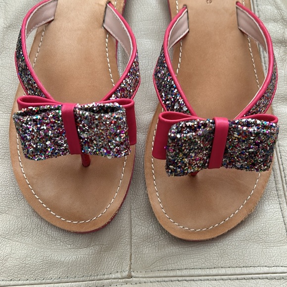 EUC Kate Spade Icarda Deep Pink Nappa Multi Color Glitter Bow Sandals. Size: 7.5 - Picture 2 of 4